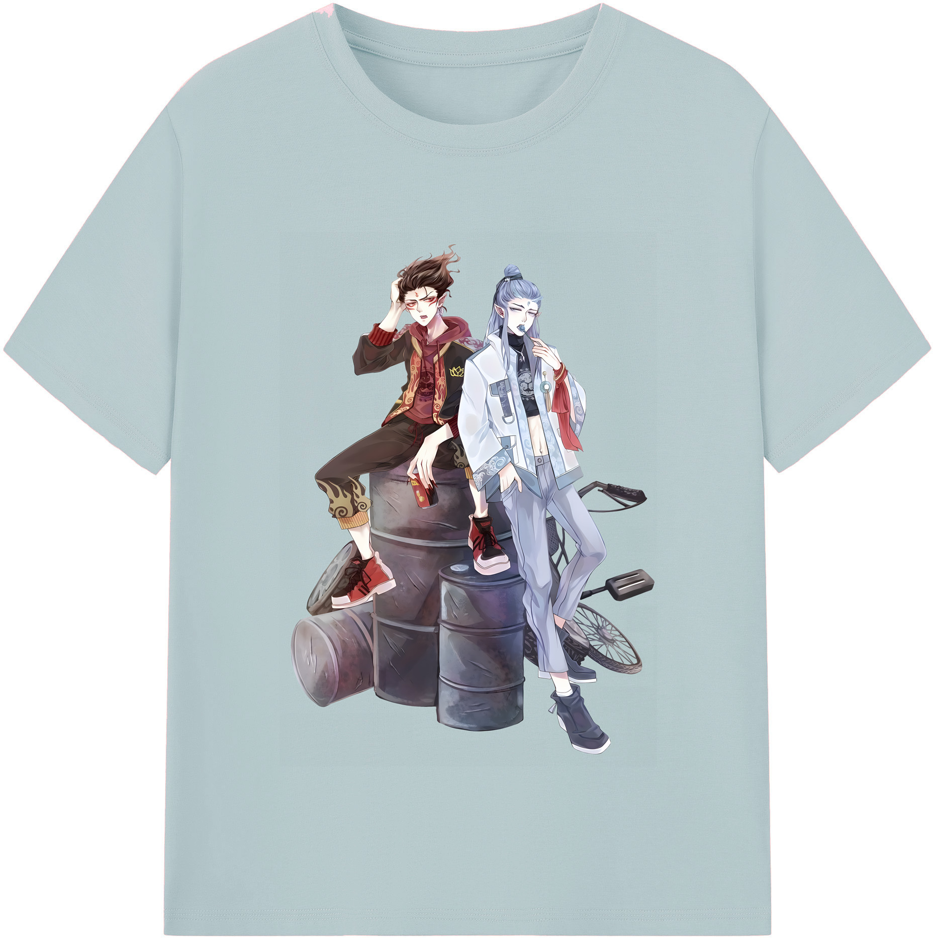 （画像用） Ne Zha 2 ナタ 魔童の大暴れ 綿100％半袖Tシャツ（フロントプリント）